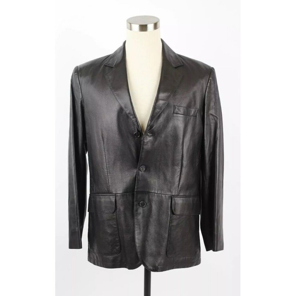 NWT Hettabretz Lambskin Leather Coat SZ 50/40 Black